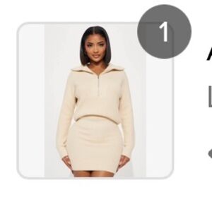 Ashley Sweater Mini Dress - Cream (Size L)